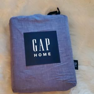 Gap Home 100% soft organic cotton washed chambray sheet set - navy blue